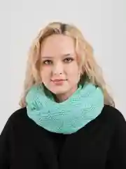 Мятный капор женский "Алексия", вязаный шарф, платок, шапка