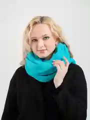 Лазурный капор женский "Алексия", вязаный шарф, платок, шапка