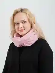 Розовый капор женский "Алексия", вязаный шарф, платок, шапка