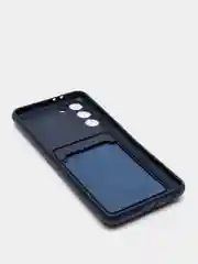 Темно-синий чехол c карманом для карт для Xiaomi Redmi Note 9S, Note 9, Samsung A51, A12, S21, S21+