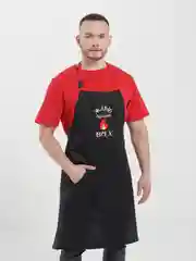 Бордовый фартук мужской, кухонный, с вышивкой