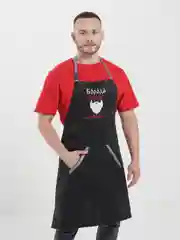 Белый фартук мужской, кухонный, с вышивкой