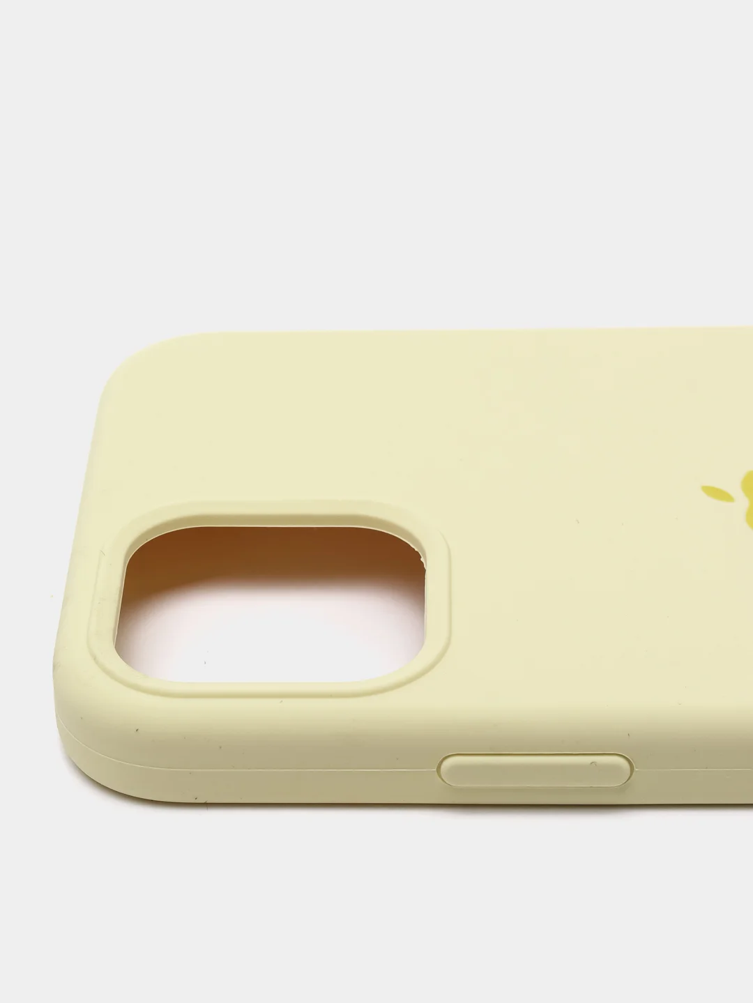 Желтый чехол Silicone Case для iPhone 12, 12 Pro с открытым низом