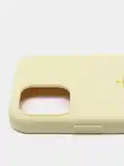 Желтый чехол Silicone Case для iPhone 12, 12 Pro с открытым низом