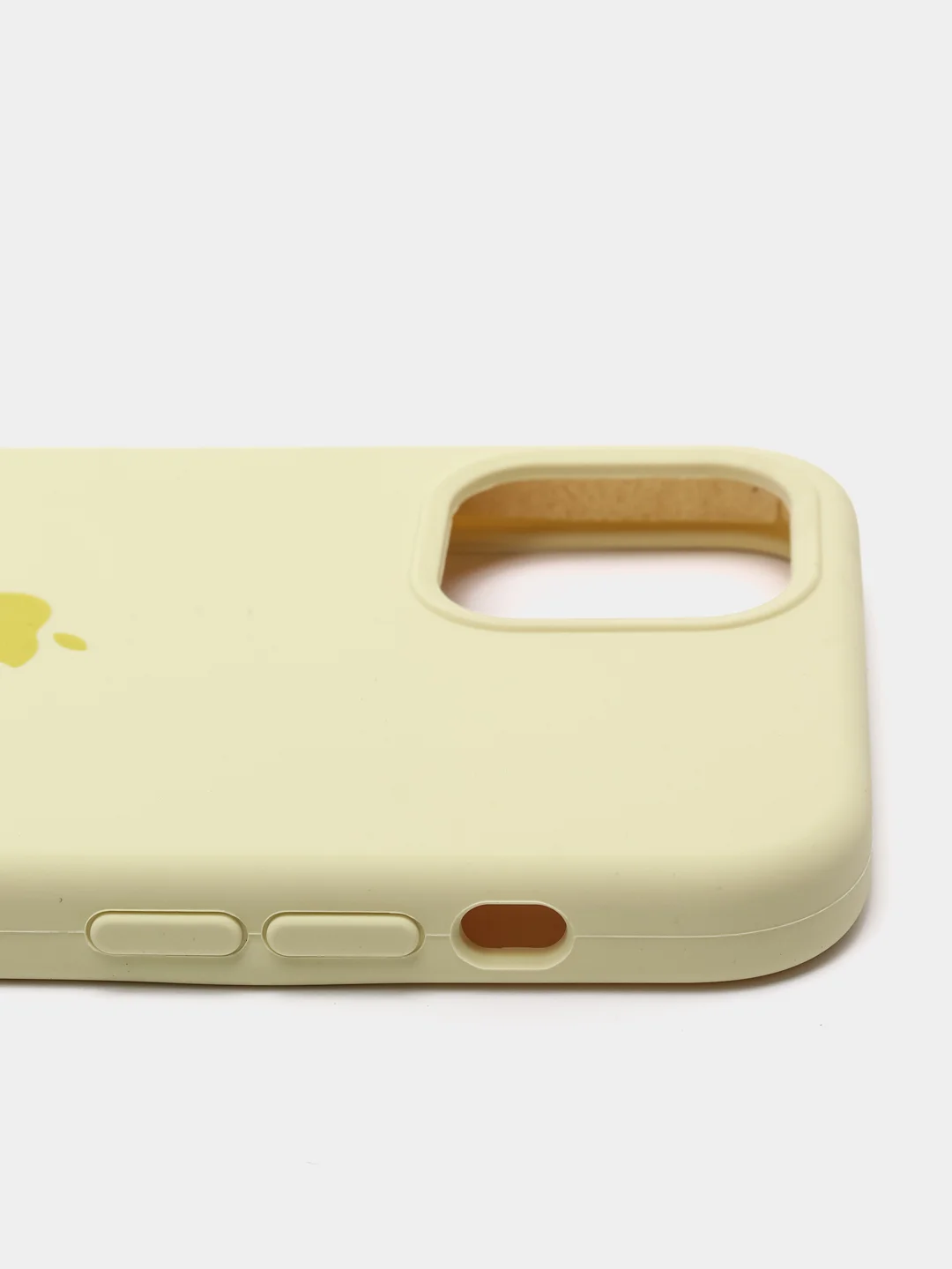 Желтый чехол Silicone Case для iPhone 12, 12 Pro с открытым низом