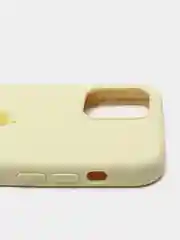 Желтый чехол Silicone Case для iPhone 12, 12 Pro с открытым низом