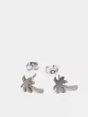 Серебряный серьги-гвоздики из хирургической стали "Пальма"/мужские серьги-гвоздики/пальма/пирсинг