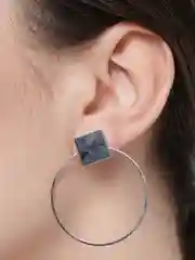 Серебряный серьги конго, круглые сережки-гвоздики, длинные серьги гвоздики, 2 цвета