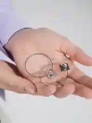 Серебряный серьги конго, круглые сережки-гвоздики, длинные серьги гвоздики, 2 цвета
