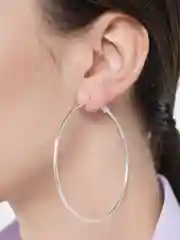 Серебряный серьги-кольца "Конго", 2 цвета и 12 диаметров
