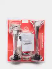 Сигнал звуковой 2 рожка воздушный SKYWAY 005 L=160/220мм 12V 110dB 10А S07601005
