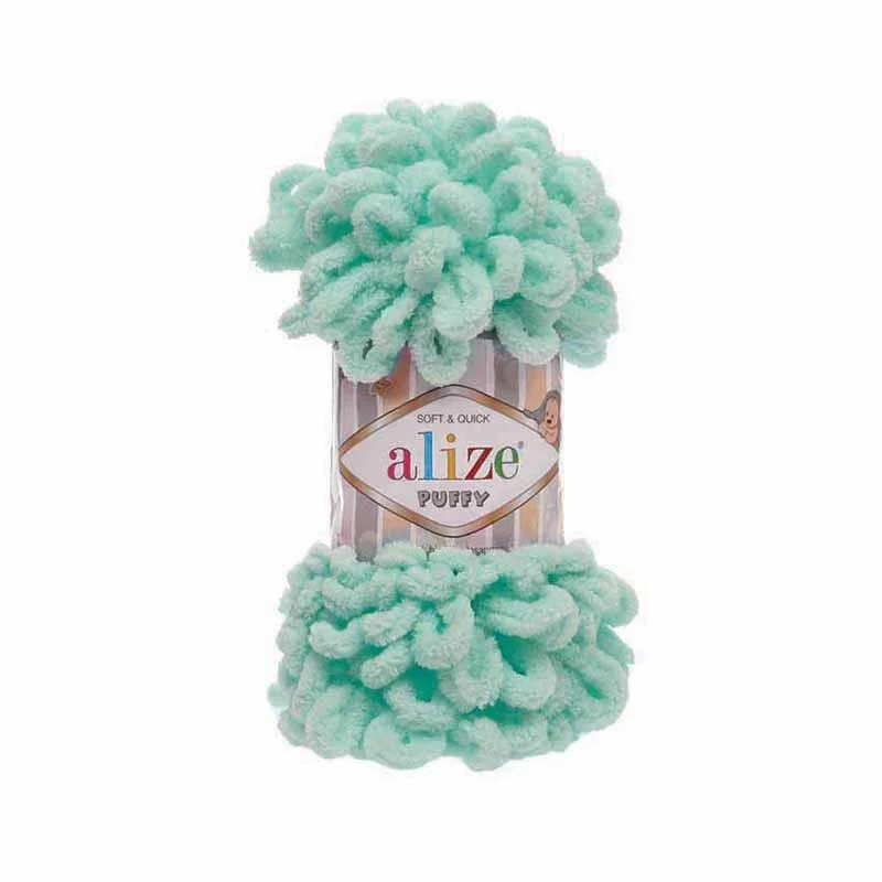 Бежевый пряжа Alize puffy петельки большие, 100% микрополиэстр, 100 гр 9,5 м