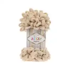 Бежевый пряжа Alize puffy петельки большие, 100% микрополиэстр, 100 гр 9,5 м