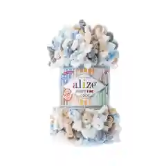 Бежевый пряжа Alize puffy петельки большие, 100% микрополиэстр, 100 гр 9,5 м