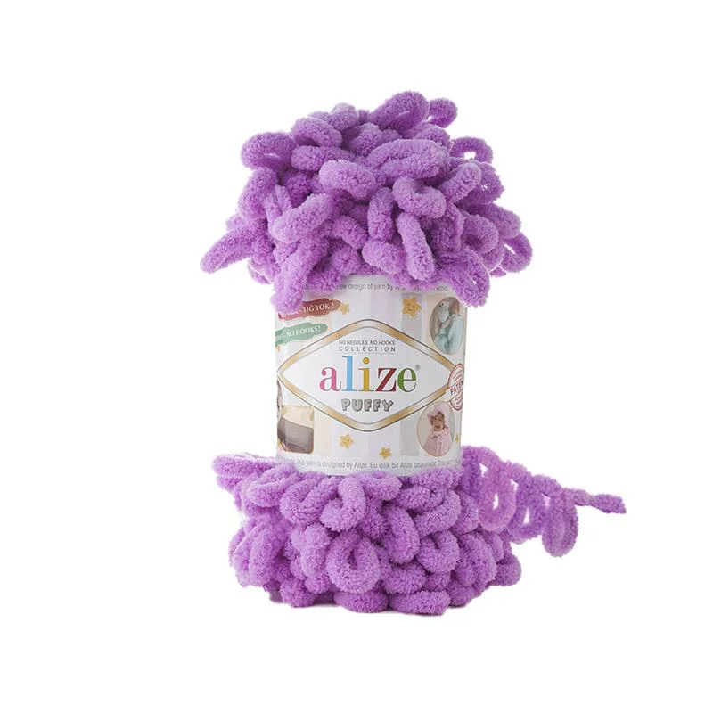 Бежевый пряжа Alize puffy петельки большие, 100% микрополиэстр, 100 гр 9,5 м