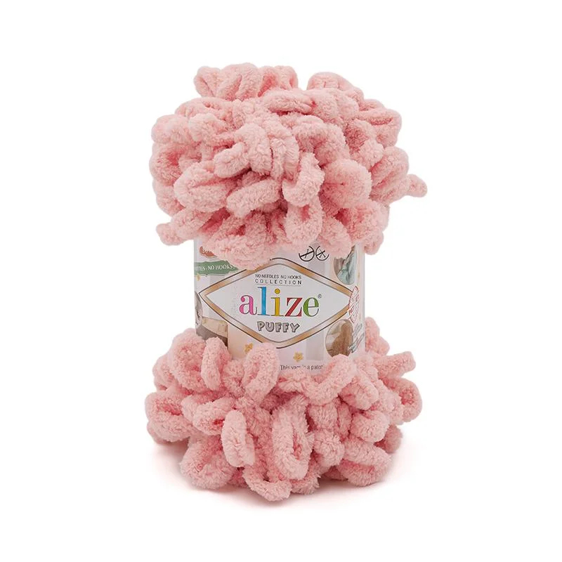 Бежевый пряжа Alize puffy петельки большие, 100% микрополиэстр, 100 гр 9,5 м