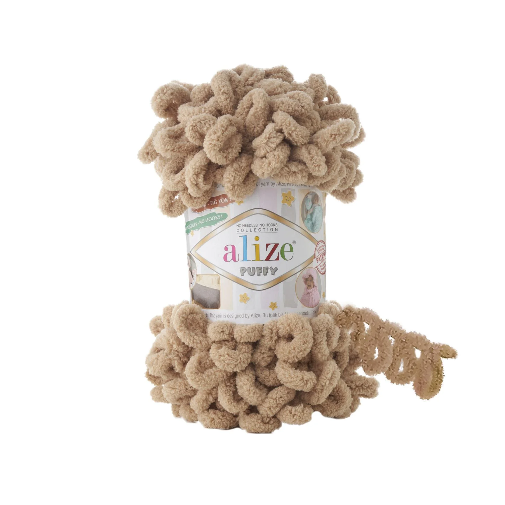 Коричневый пряжа Alize puffy петельки большие, 100% микрополиэстр, 100 гр 9,5 м