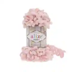 Розовый пряжа Alize puffy петельки большие, 100% микрополиэстр, 100 гр 9,5 м