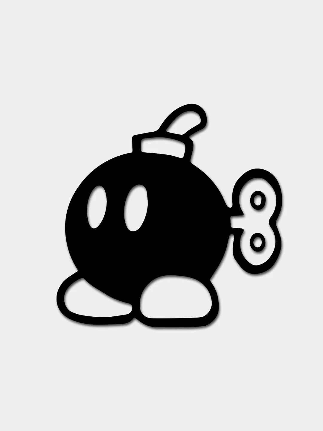 Черный виниловая наклейка Марио бомба "Bob - omb"