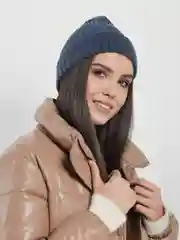 Синий меланж шапка женская, 13 цветов