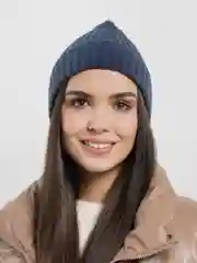 Синий меланж шапка женская, 13 цветов