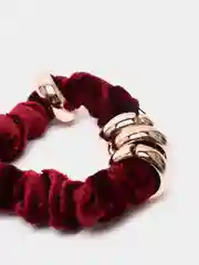 Бордовый резинка для волос бархатная