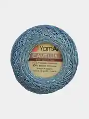 Светло-синий пряжа с люрексом Камелия Yarnart Camellia, 70% полиэстер, 30% металлик, 20 г, 190 м
