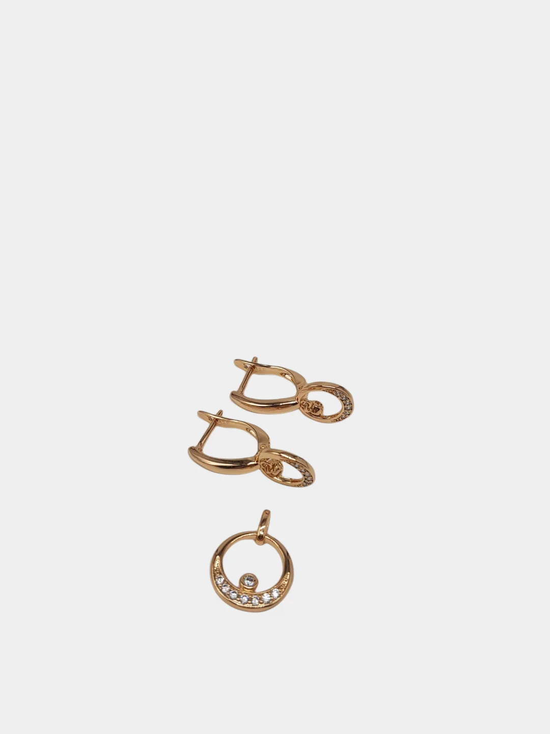 Золотой комплект: серьги и кулон Xuping Jewelry