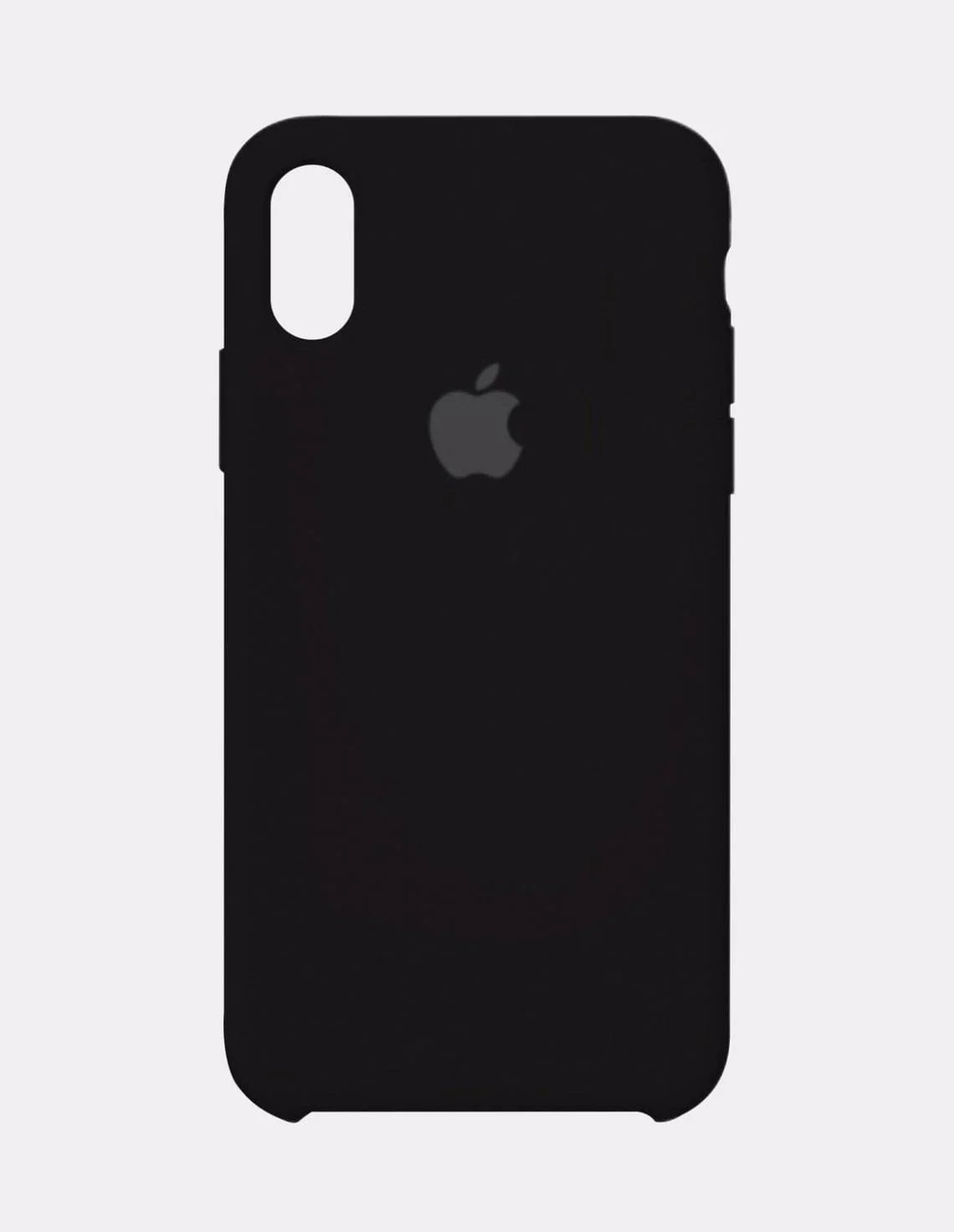 Черный защитный силиконовый чехол для iPhone XR с яблоком