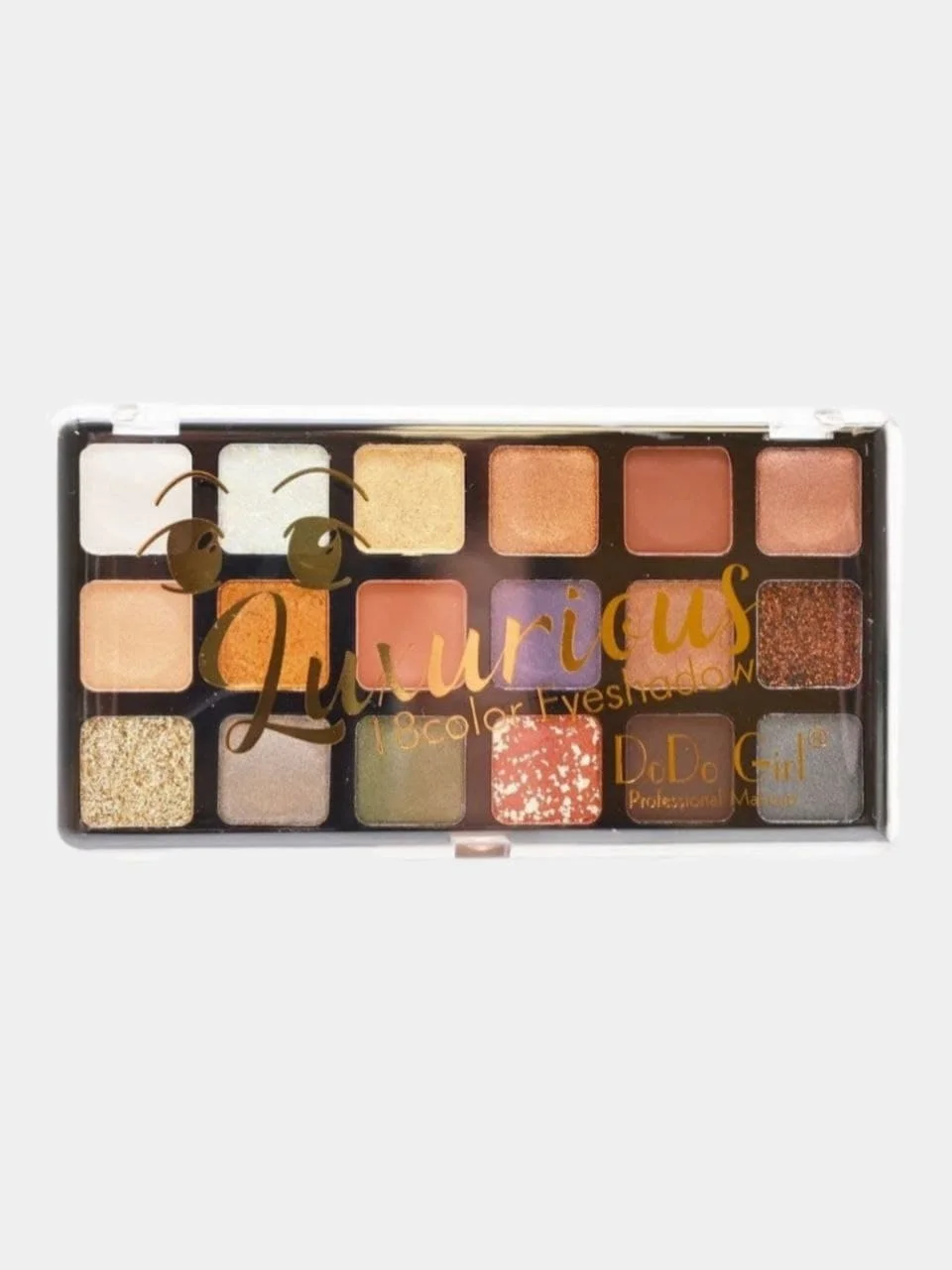 Палетка сияющих и матовых теней Luxurious 18 оттенков