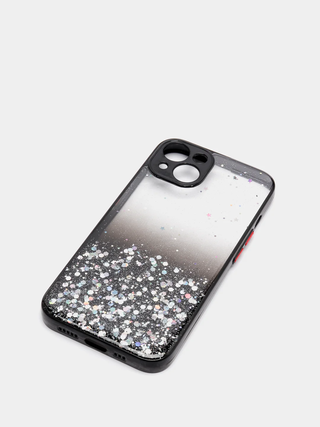 Черный чехол для iPhone 11 12 13 14 Pro Max 7 8 X XS XR mini Plus айфон про макс с блестками