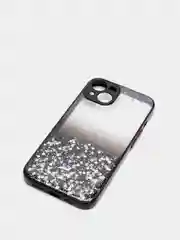 Черный чехол для iPhone 11 12 13 14 Pro Max 7 8 X XS XR mini Plus айфон про макс с блестками