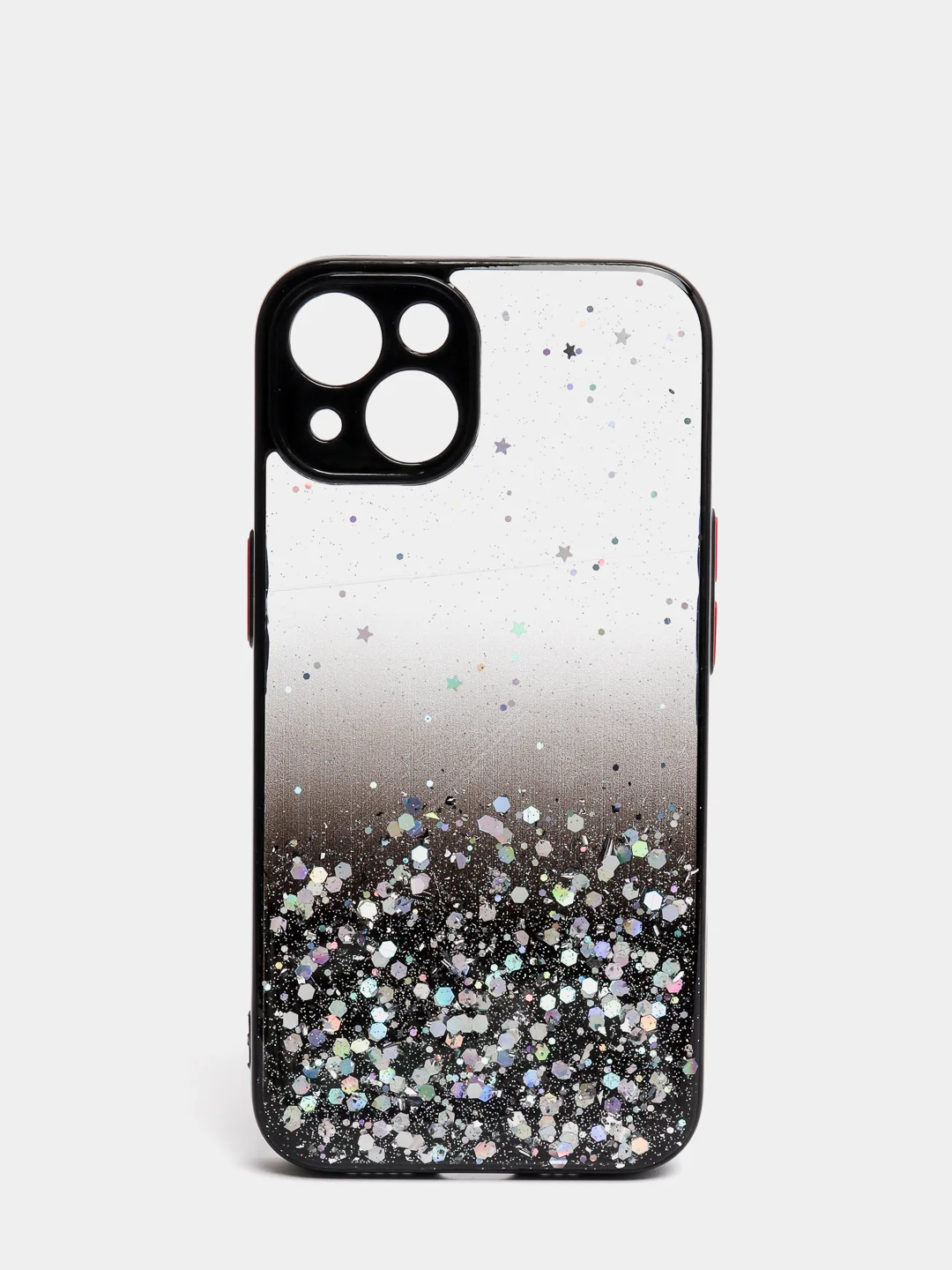 Черный чехол для iPhone 11 12 13 14 Pro Max 7 8 X XS XR mini Plus айфон про макс с блестками