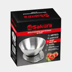 Серебряный весы кухонные Sakura SA-6064, 5 кг