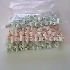 Голубой бусины буквы 50 штук разные