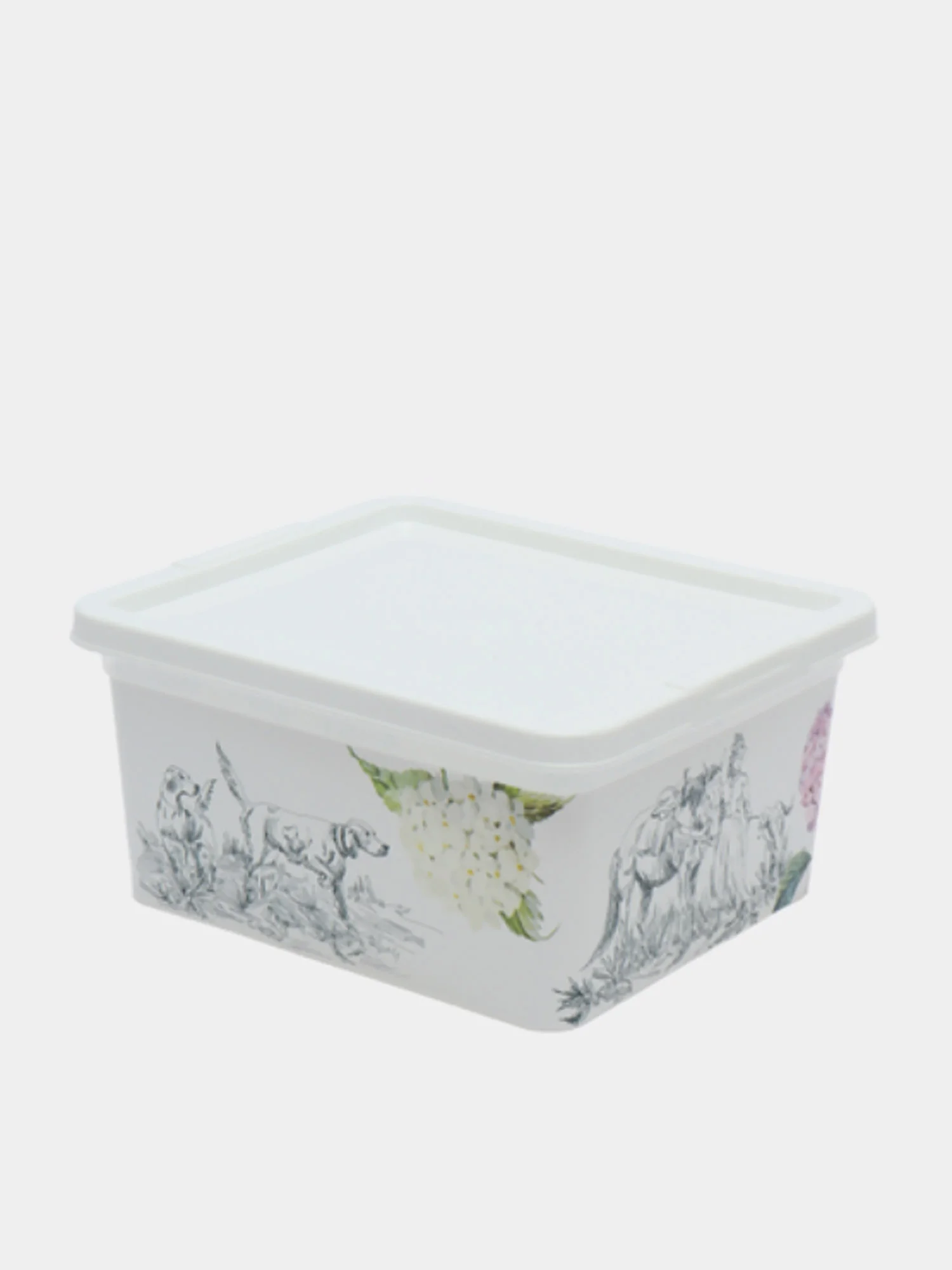 Белый прямоугольная коробка "Toile de jouy"