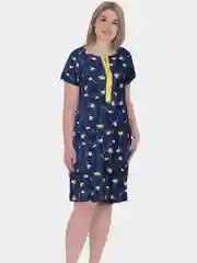 Желтый платье женское из хлопка, домашнее, большие размеры