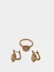 Золотой комплект: серьги и кольцо Xuping Jewelry
