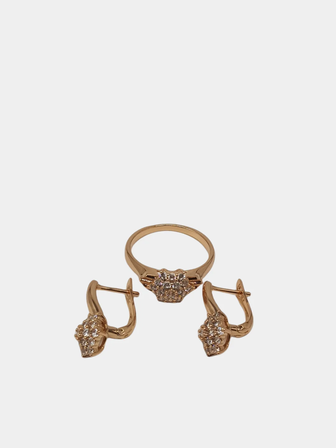 Желтый комплект: серьги и кольцо Xuping Jewelry