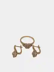 Желтый комплект: серьги и кольцо Xuping Jewelry