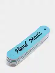 Голубой бирка "Hand made", экокожа, 5 штук
