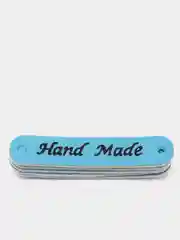 Голубой бирка "Hand made", экокожа, 5 штук