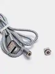 Серебряный магнитный кабель microUSB, type-C, Lightning