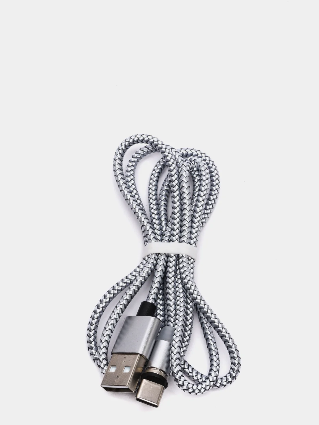 Серебряный магнитный кабель microUSB, type-C, Lightning