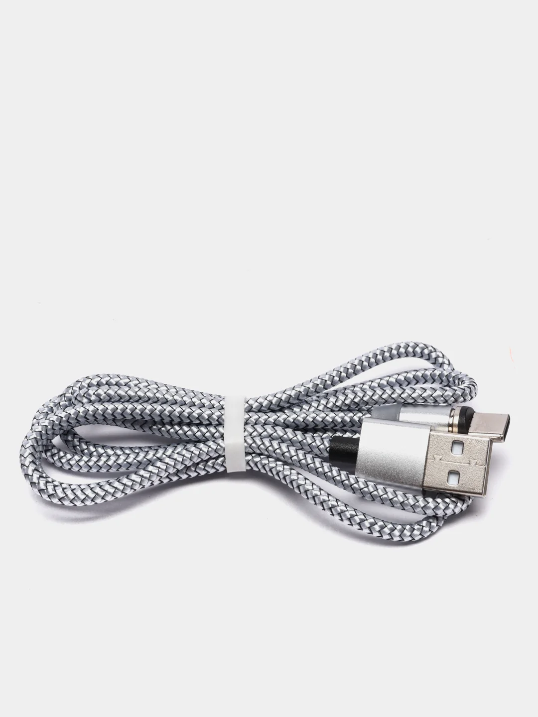 Серебряный магнитный кабель microUSB, type-C, Lightning