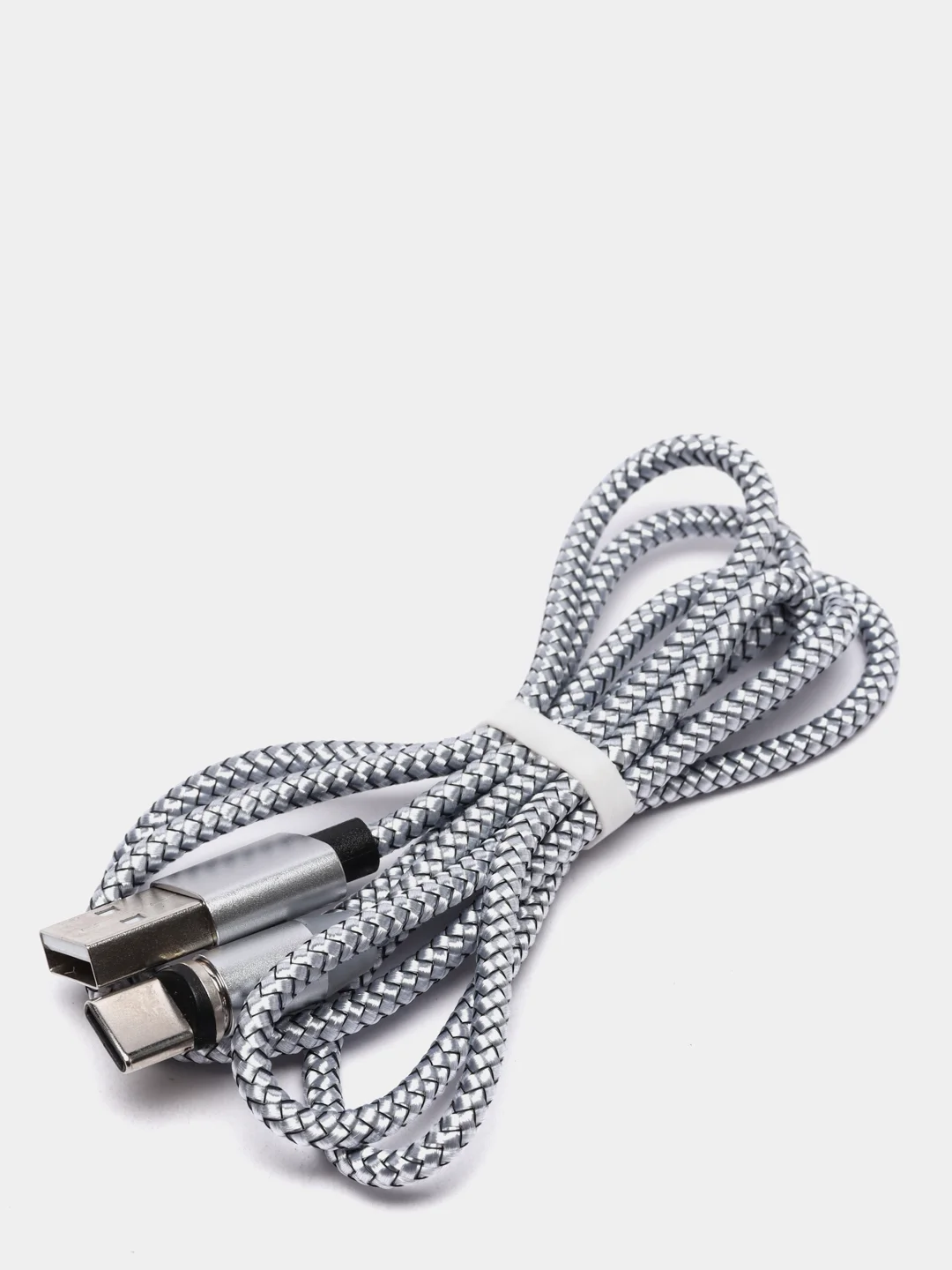 Серебряный магнитный кабель microUSB, type-C, Lightning