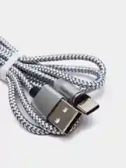 Серебряный магнитный кабель microUSB, type-C, Lightning