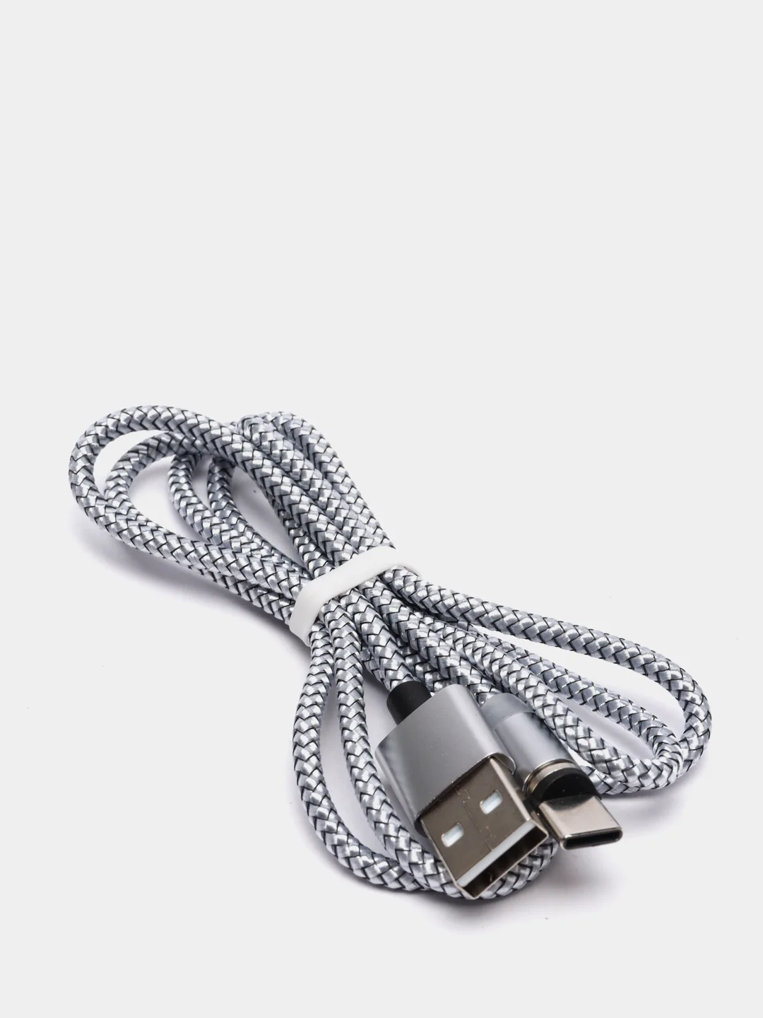 Серебряный магнитный кабель microUSB, type-C, Lightning