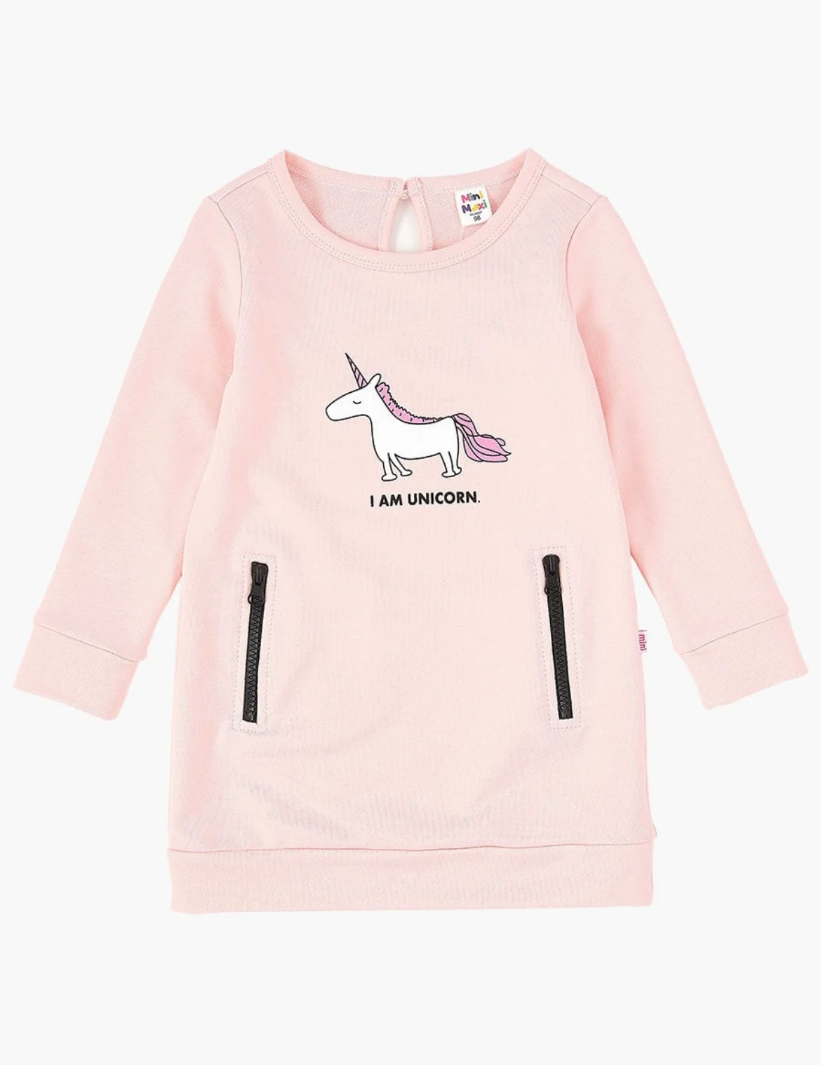 Платье для девочки розовое единорог Mini Maxi