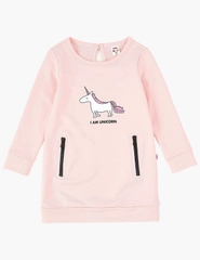 Платье для девочки розовое единорог Mini Maxi